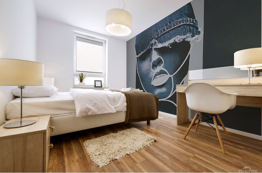 Blue Muse Mural print